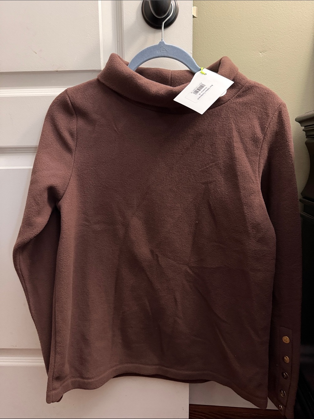 Dudley Stephens Mauve-Brown Funnel Neck Sweater
